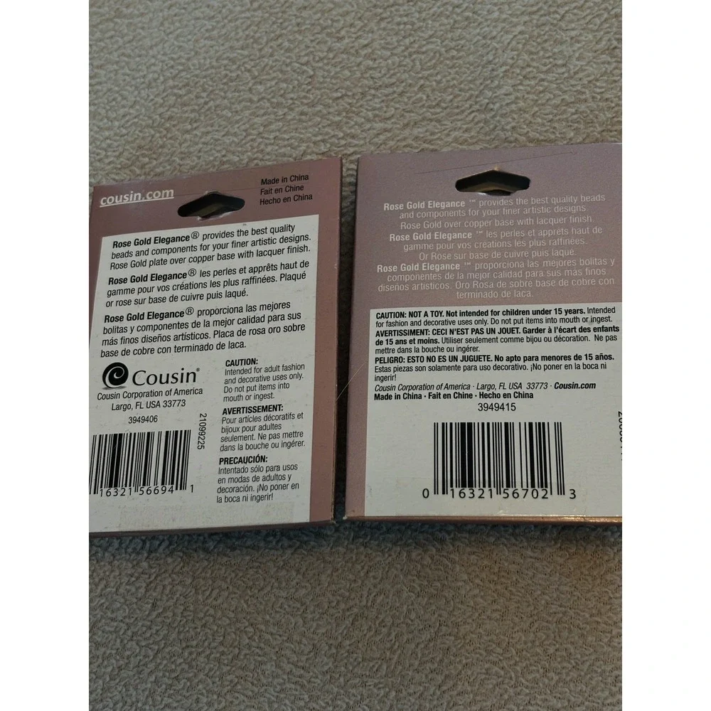 LOT - COUSIN ROSE GOLD ELEGANCE Jewelry Making Parts EAR HOOKS, Clasps, BEADS